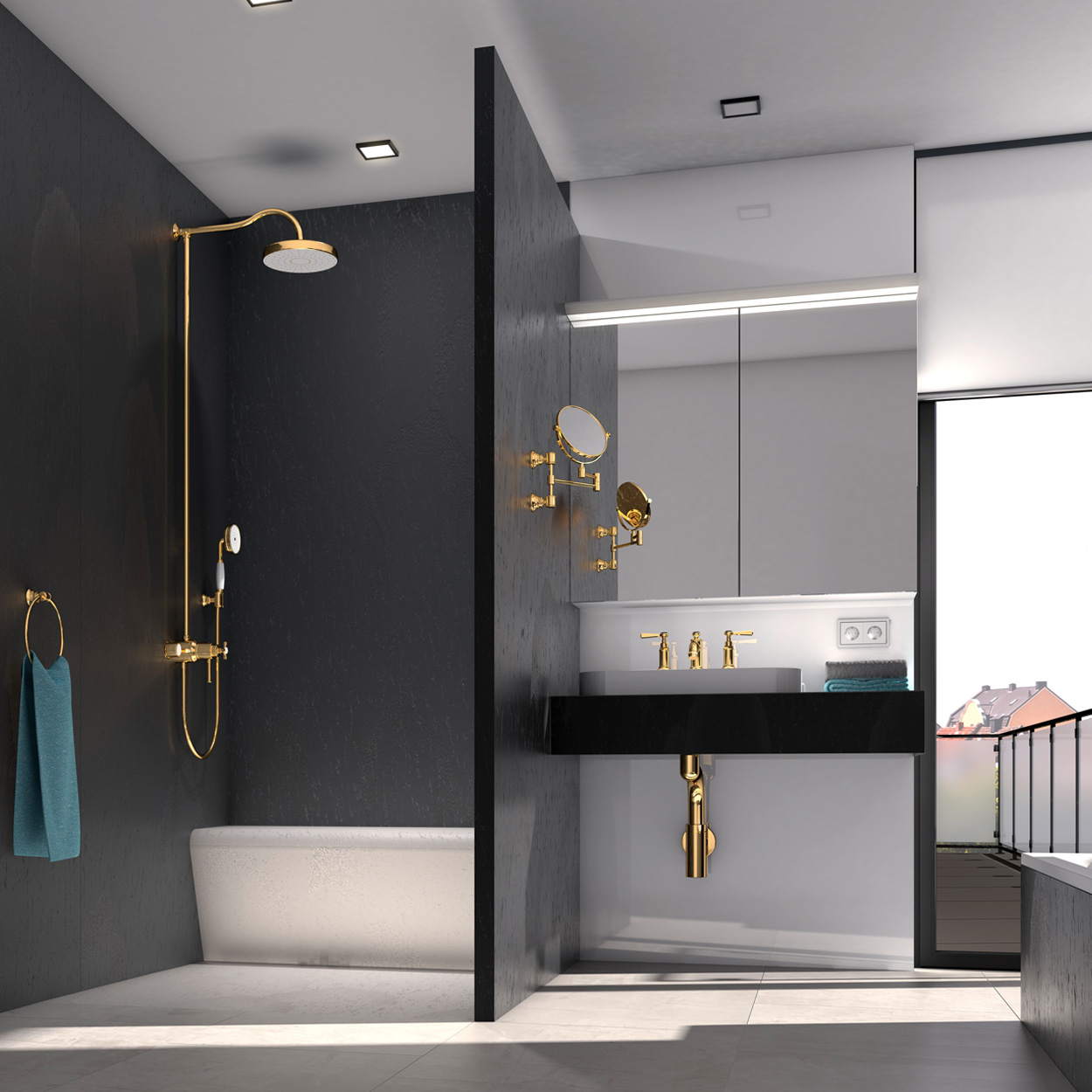 Wedi Top Wall Carbon Zwart